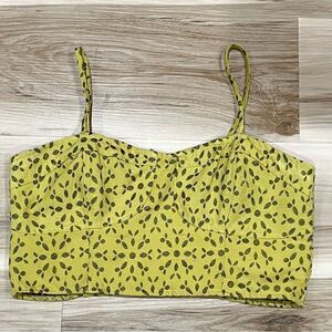Guararapes Yellow Corset Crop Top Women’s Large